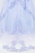 Girls Blue Floral See-Through Corset Two-Tone Embroidery Off Shoulder Ball Gown 2-16
